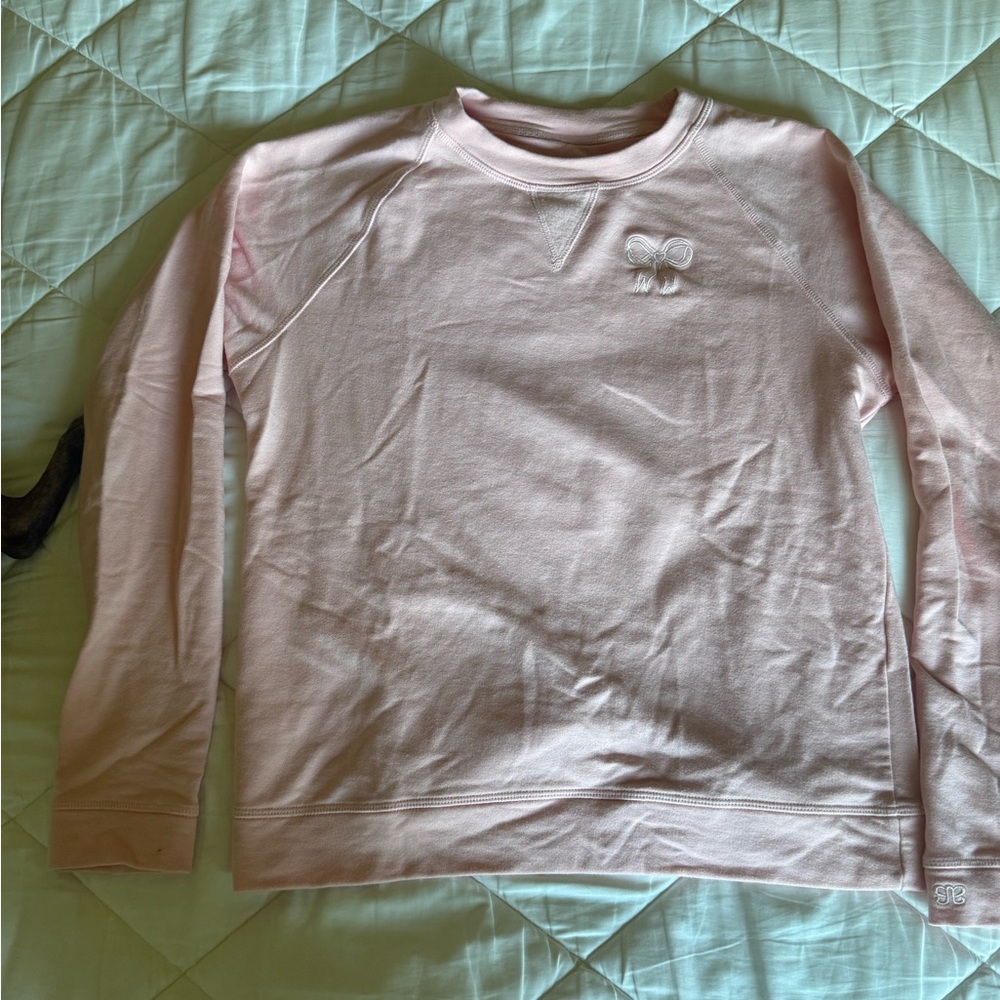 Albion Fit Pink Crew Sweatshirt W/Bow Detail